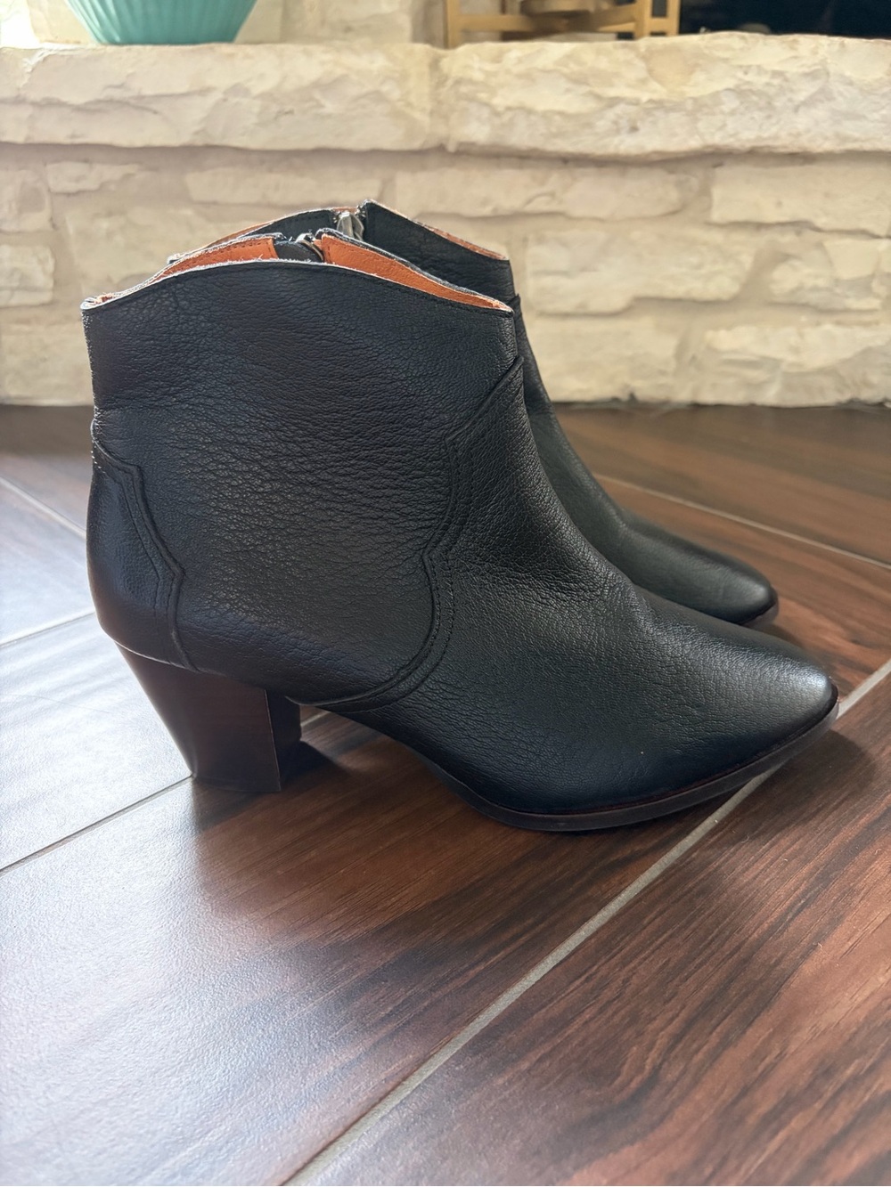 Anonymous Copenhagen Classic Black Leather Ankle Booties, SZ 11, EU 42